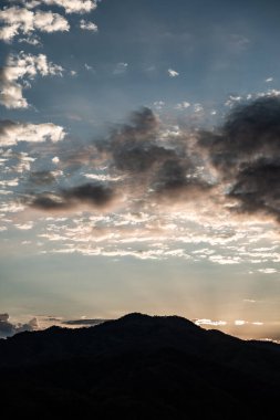 Mountain view  with mist at Wat Phrathat Doi Leng view point, Thailand.
