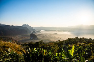 Phu Langka Ulusal Parkı, Tayland Güzel Dağ Manzarası.