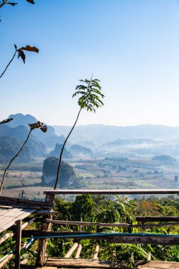 Phu Langka Ulusal Parkı, Tayland Güzel Dağ Manzarası.
