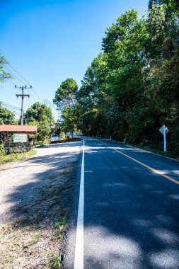 Road on mountain in Nan province, Thailand.