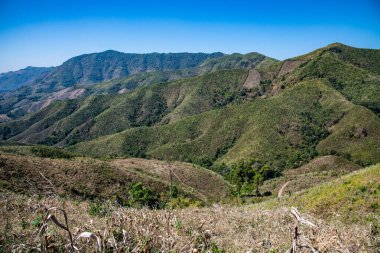 Tayland 'ın Nan ilindeki Dağ manzarası.