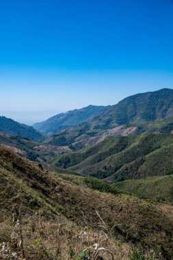 Tayland 'ın Nan ilindeki Dağ manzarası.