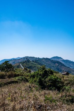 Tayland 'ın Nan ilindeki Dağ manzarası.