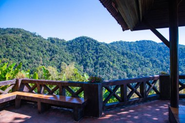 Public rest house on mountain in Nan province, Thailand.