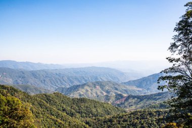 Mountain view at 1715 view point in Nan province, Thailand.