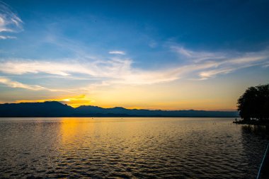 Beautiful Kwan Phayao in the evening, Thailand.