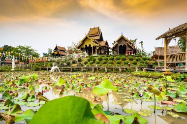 Beautiful park of Tah Mai I temple, Chiang Mai province.