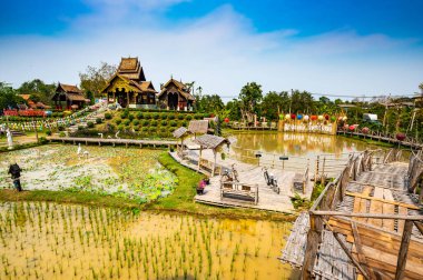 Beautiful park of Tah Mai I temple, Chiang Mai province.