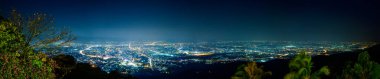 Panorama Night View of Chiang Mai Cityscape, Thailand.