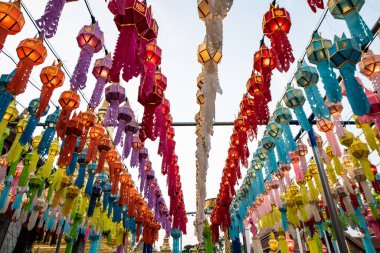 Lanna style lantern in Phra That Hariphunchai temple, Lamphun province.