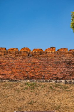 Old brick wall in Lampang province, Thailand.