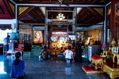 LAMPANG, THAILAND - March 8, 2020 : Waxwork statue of Luang Pho Kasem Khemmako monk, Lampang province.