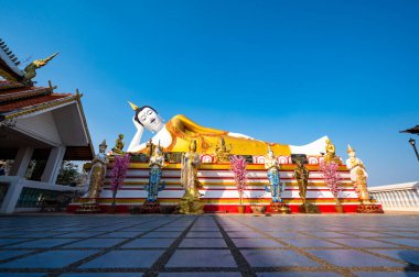 Reclining Buddha statue of Phra That Doi Kham temple, Chiang Mai province.