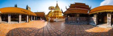 Panorama of Wat Phra That Doi Suthep or Phra That Doi Suthep temple in Chiang Mai province, Thailand.