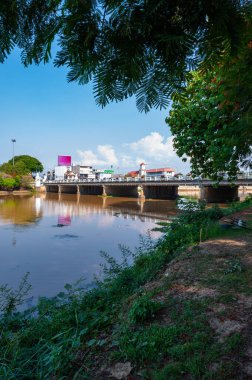 CHIANG MAI, THAILAND - May 6, 2020 : Ping River and Nawarat Bridge in Chiang Mai Province, Thailand.