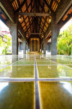 Thai style hall of Chedi Luang Varavihara temple, Chiang Mai province.