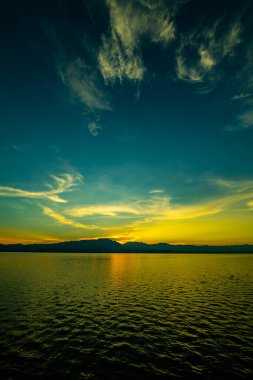 Beautiful Kwan Phayao in the evening, Thailand.