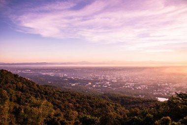 Chiang Mai city with morning sky, Thailand.
