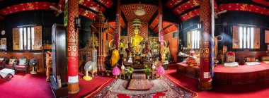 CHIANG MAI, THAILAND - May 15, 2020 : Old Buddha Statue in Muen Ngen Kong Temple, Chiang Mai Province.