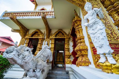 Molding art at Bupparam temple, Chiang Mai province.