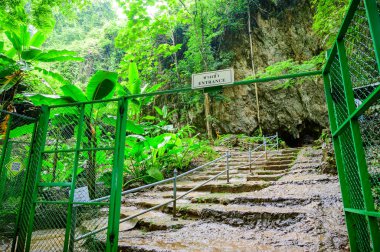 Entrance of Thamluang cave in Thamluang Khunnam Nangnon National Park, Thailand.