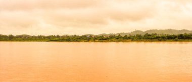 Panorama View of Mekong River in Chiang Saen District, Chiang Rai Province.