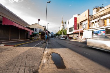 CHIANG MAI, THAILAND - April 27, 2020 : Chiang Mai town at Chang Khlan Road, Thailand.