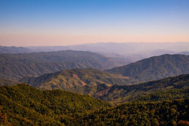 Mountain view at 1715 view point in Nan province, Thailand.