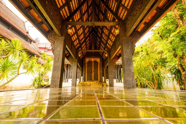 Thai style hall of Chedi Luang Varavihara temple, Chiang Mai province.