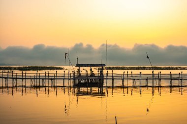 Kwan Phayao lake at sunrise, Thailand.