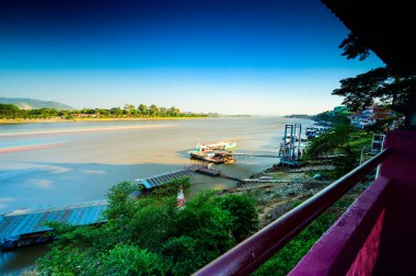 CHIANG RAI, THAILAND - December 15, 2019 - Mae Kong river in Chiang Saen district, Chiang Rai province.