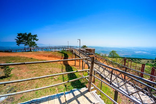 Wooden Bridge Scenic View Doi Ngo Viewpoint Chiang Rai Province —  Fotos de Stock
