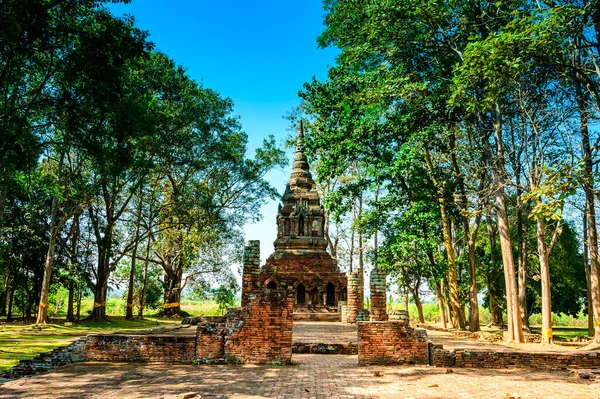 Teak Tree Old Pagoda Sak Temple Chiang Rai Province — Zdjęcie stockowe