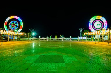 Landscape of Kwan Phayao Lake at night, Thailand.