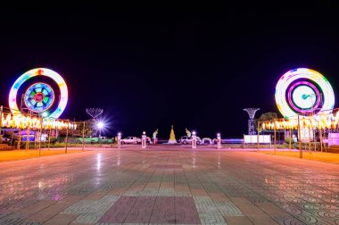 Landscape of Kwan Phayao Lake at night, Thailand.