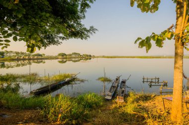 Kwan Phayao Gölü, Tayland Doğal Manzarası.