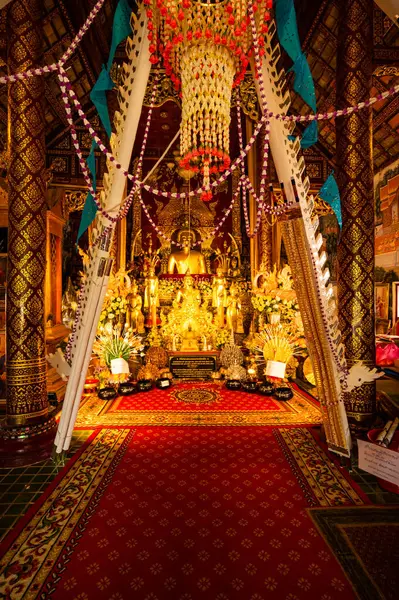 Lanna Style Buddha Tah Mai Temple Chiang Mai Province — Stock Fotó
