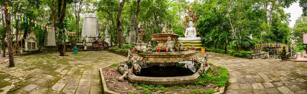 stock image PHAYAO, THAILAND - August 17, 2020 : Panorama view of Wat Analyo Thipayaram in Phayao province, Thailand.