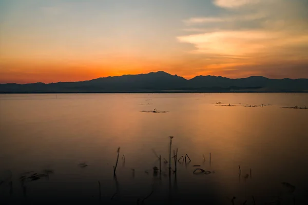 stock image Kwan Phayao lake in the evening, Thailand.