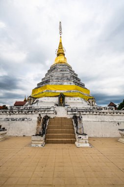 White pagoda in Wat Laung temple, Thailand.