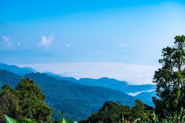Sea of fog at Doi Kiew Lom view point in Huai Nam Dang national park, Thailand.