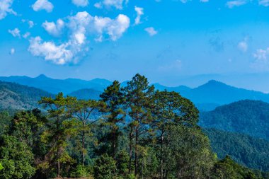 Mountain view at Doi Kiew Lom view point in Huai Nam Dang national park, Thailand.