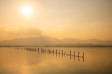 Kışın Kwan Phayao Gölü, Tayland.