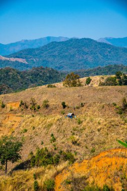 Tayland 'ın Nan ilindeki Dağ manzarası.