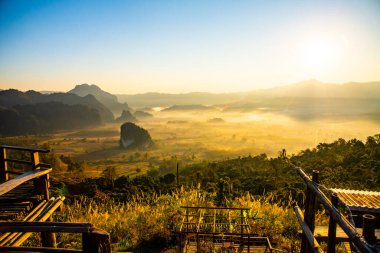 Phu Langka Ulusal Parkı, Tayland Güzel Dağ Manzarası.