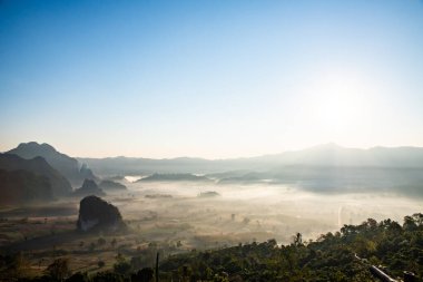 Phu Langka Ulusal Parkı, Tayland Güzel Dağ Manzarası.