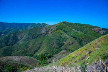 Tayland 'ın Nan ilindeki Dağ manzarası.