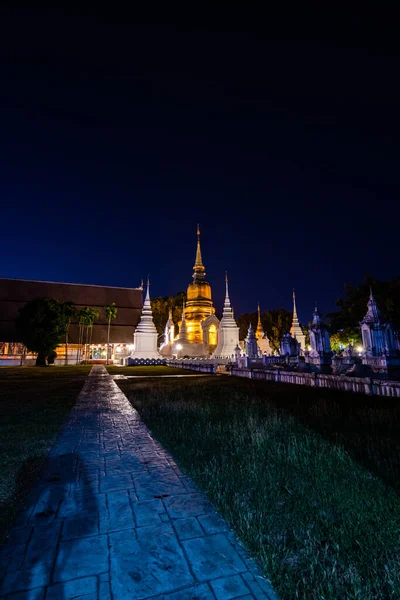 Suan Dok Temple Night Thailand — Photo
