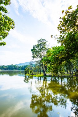 Ang Kaew Reservoir in Chiang Mai University, Thailand.