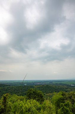 Aerial view at Wat Pra That Doi Pra Chan viewpoint, Lampang province.
